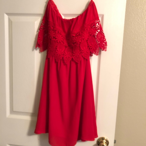 Red Strapless Sundress - Picture 2 of 4